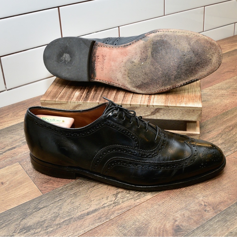 Vintage Johnston & Murphy Crown Aristocraft Shell Dress Shoes Size 12 - Picture 4 of 9